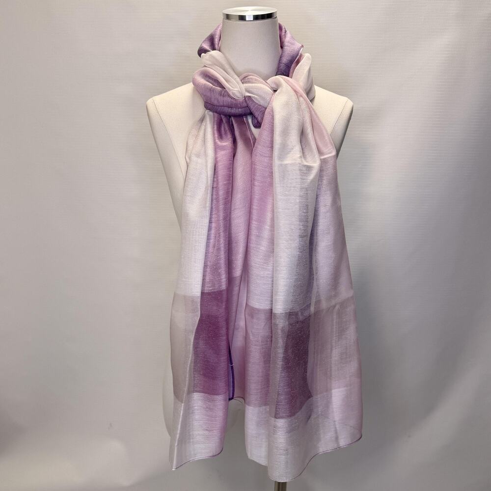 Pretty Persuasions Scarf Womens Purple Floral Rose Chiffon Rectangle Wrap Ombre